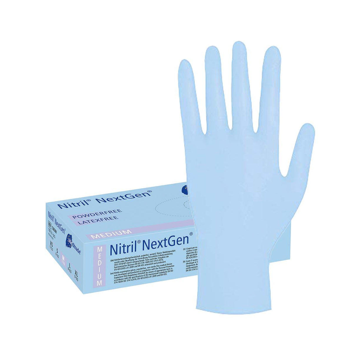 Meditrade Nitrilhandschuhe NextGen Blau - Box á 100 Stück – WeCare+