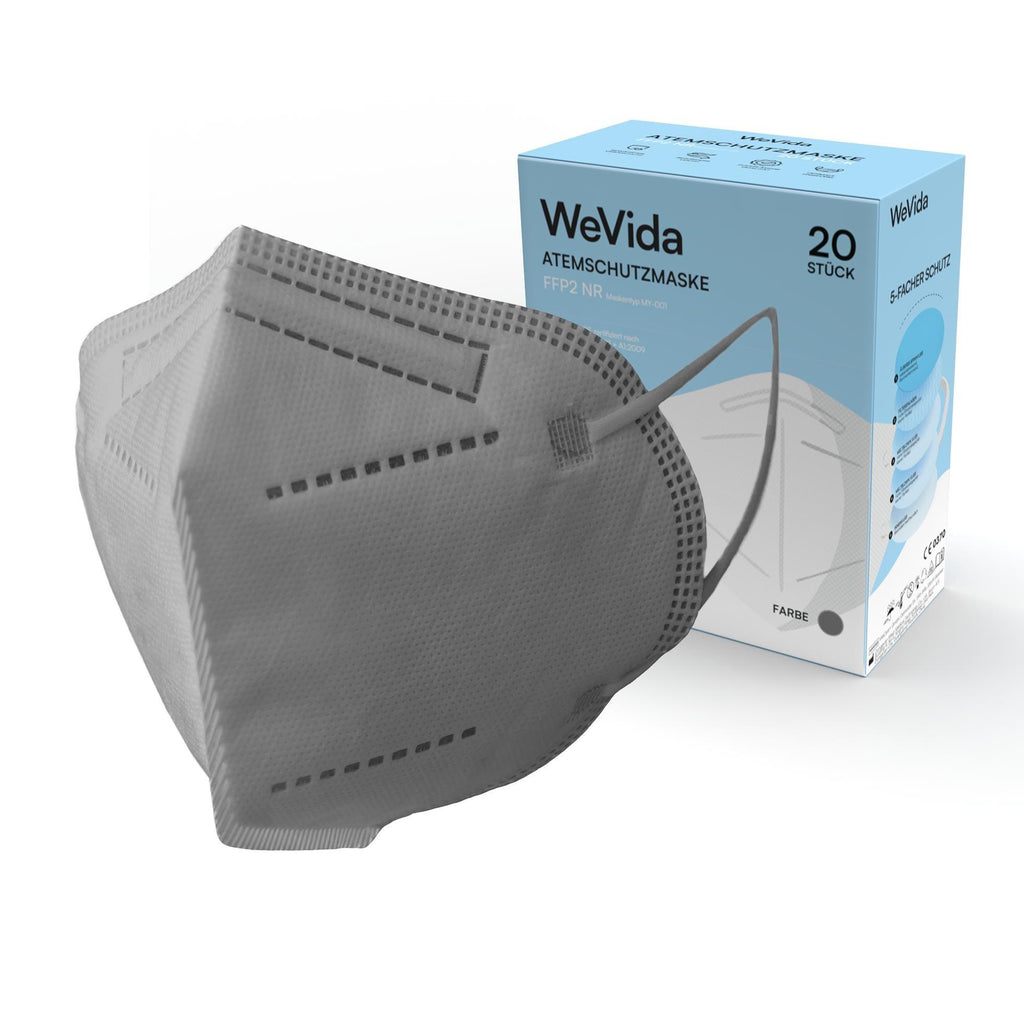 WeVida FFP2 Grau - Packung á 20 Stück - WeCare+