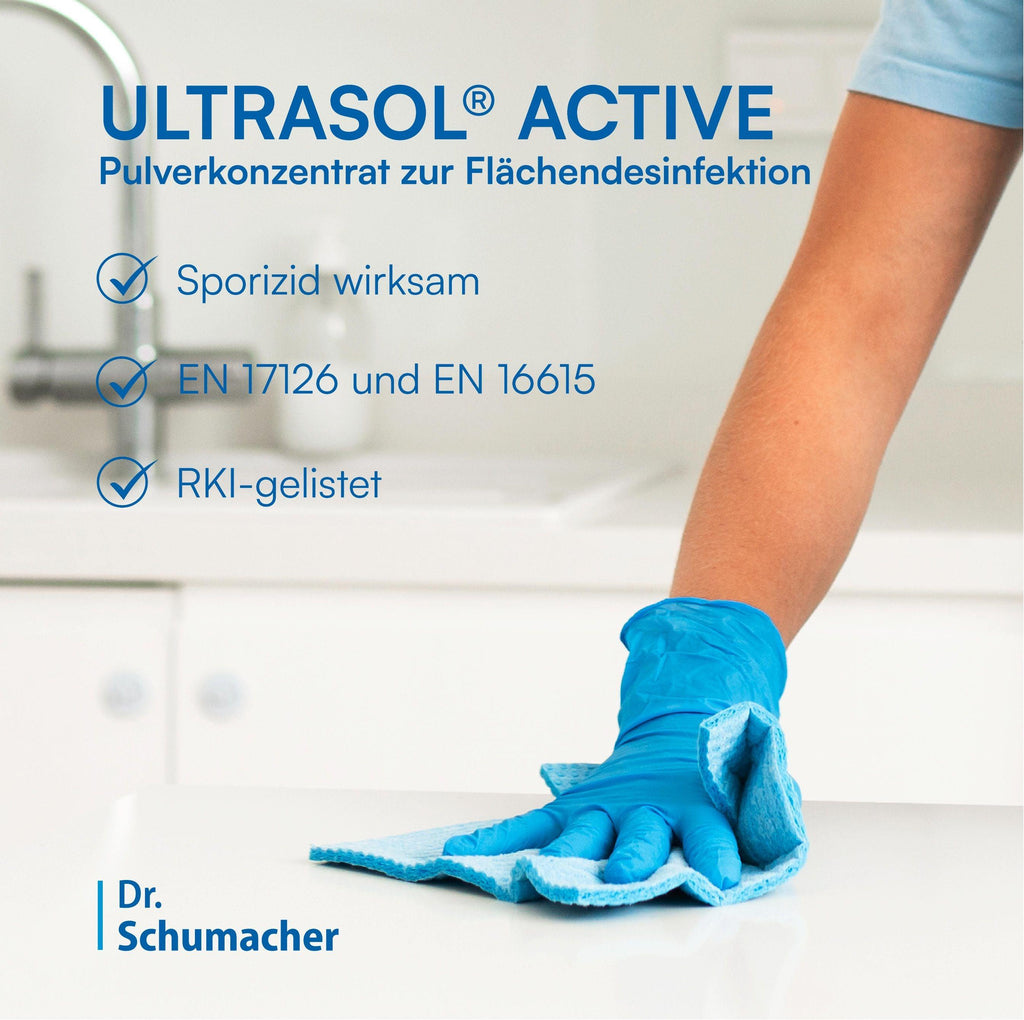 Dr. Schumacher Ultrasol Active Flächendesinfektion Puverkonzentrat Dosierbeutel 20g. - WeCare+