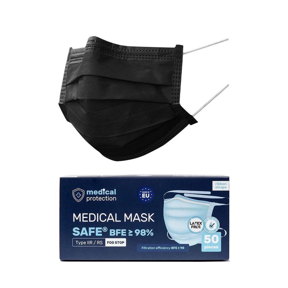 Medical Protection Medical OP Maske Safe Type IIR / ES Schwarz - WeCare+