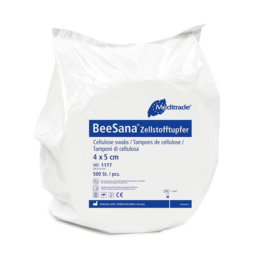 Meditrade BeeSana® Zellstofftupfer, sterilisiert, 4 x 5 cm - WeCare+