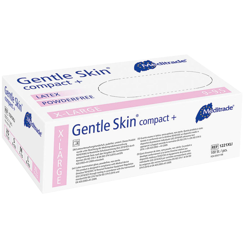 Meditrade Latexhandschuhe Gentle Skin compact+ - Box á 100 Stück - WeCare+
