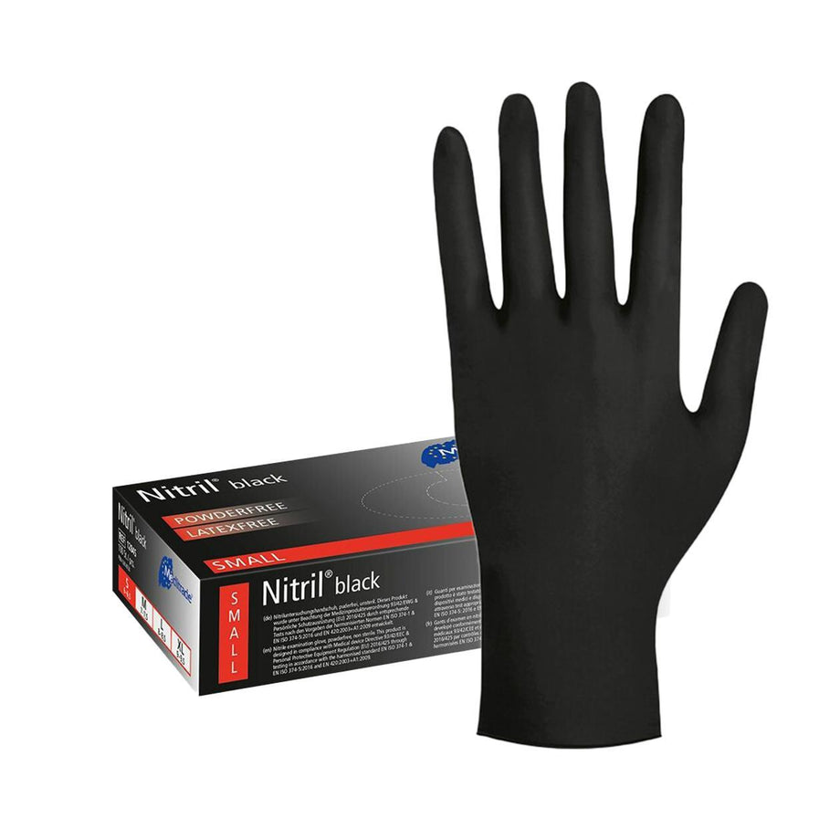 Meditrade Nitrilhandschuhe Classic Schwarz 100 Stück – WeCare+