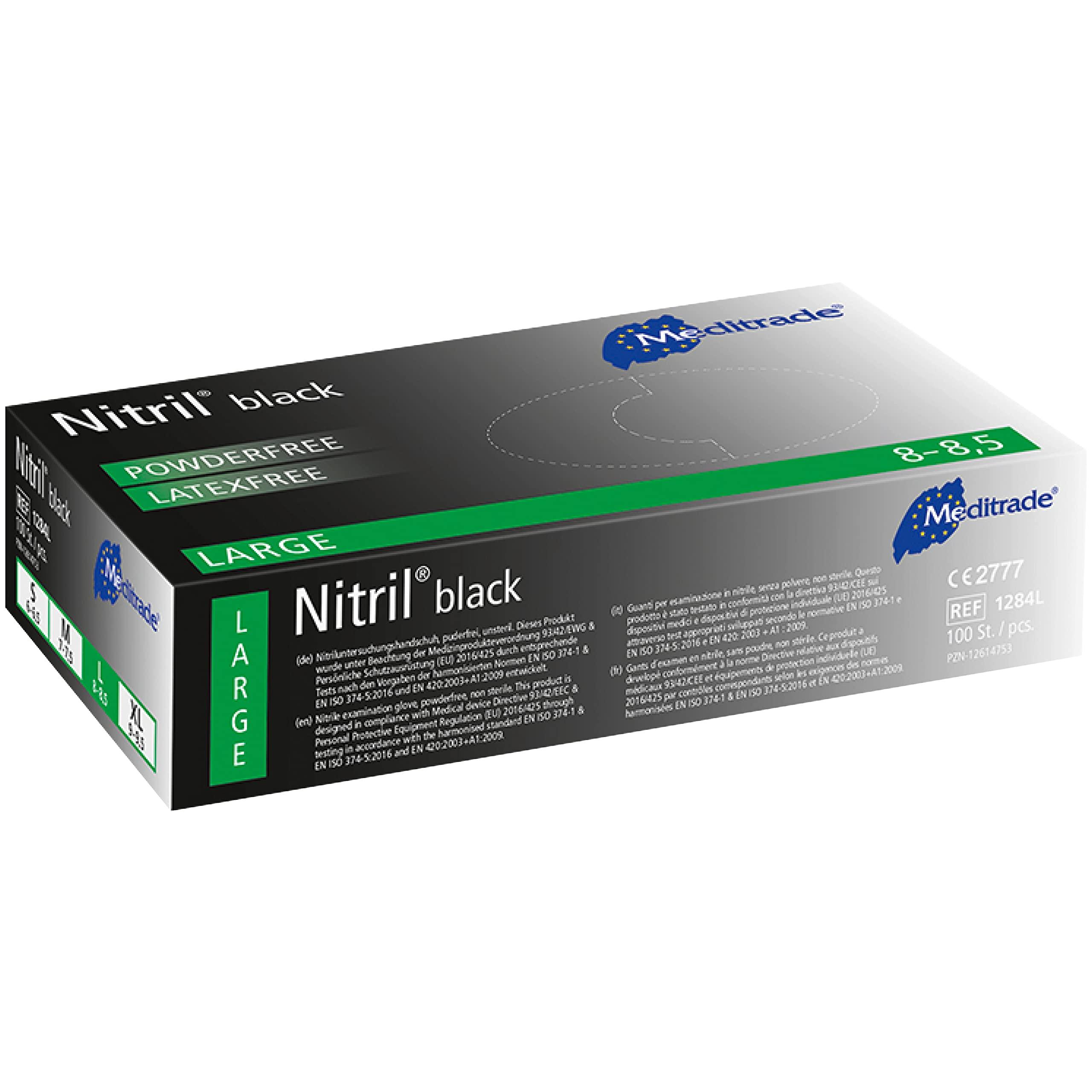 nitril handschuhe meditrade Meditrade Nitrilhandschuhe Classic Schwarz 100 Stück – WeCare+
