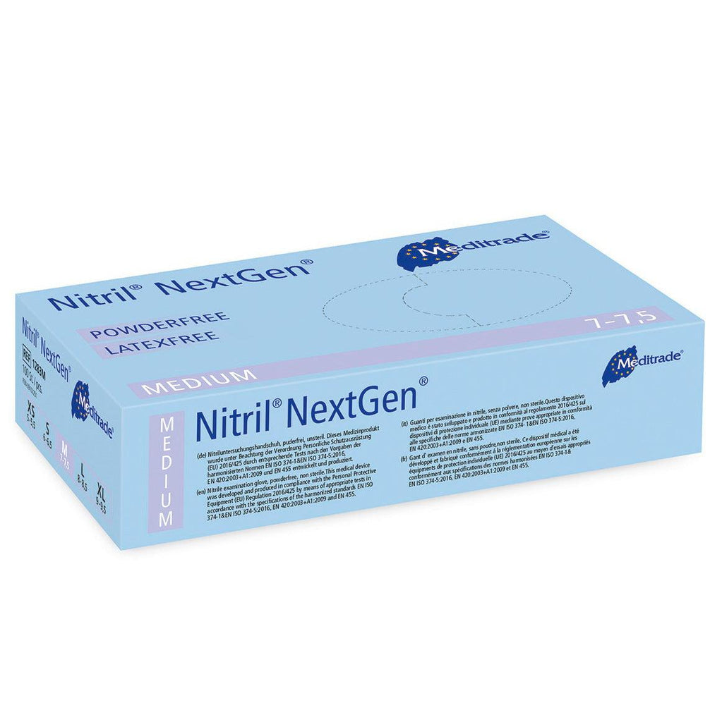 Meditrade Nitrilhandschuhe NextGen Blau - Box á 100 Stück - WeCare+