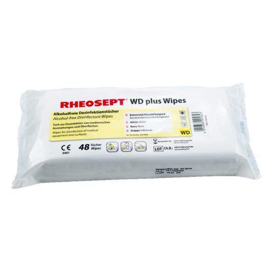 Rheosept WD Plus Wipes Desinfektionstücher 30x27 cm 48 Tücher - WeCare+