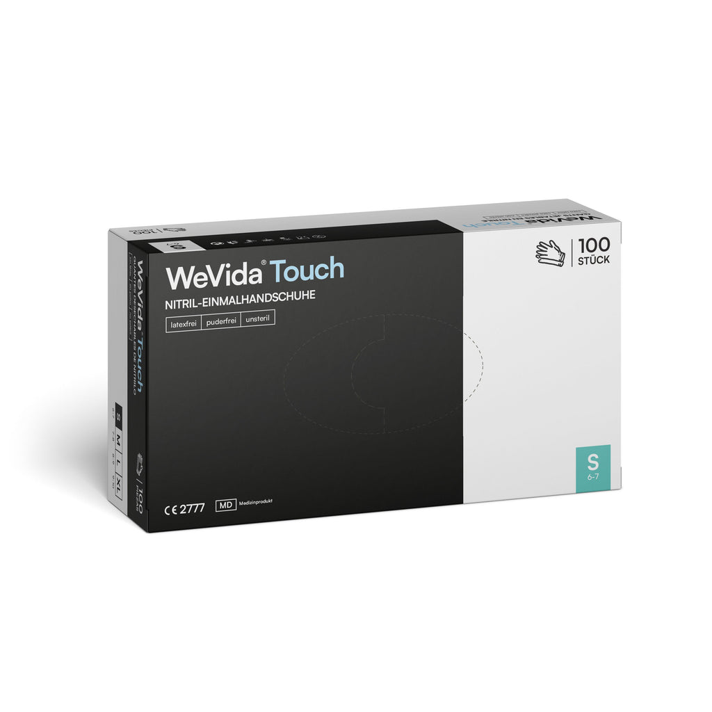 WeVida®Touch Nitrilhandschuhe black - Box á 100 Stück - WeCare+
