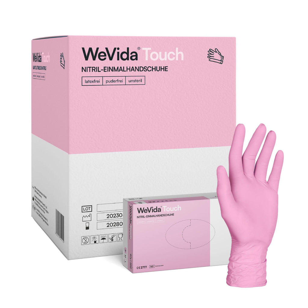 WeVida®Touch Nitrilhandschuhe Pink - Box á 100 Stück - WeCare+