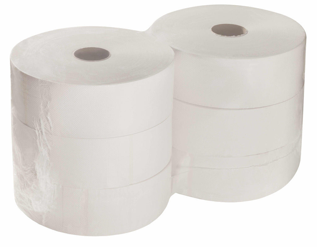 Huchtemeier Papier Jumbo Toilettenpapier 2-lg, hochweiß, 6 Rll. - WeCare+